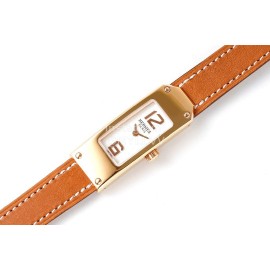 Hermes Kelly 2 Series Brown Leather Strap Sapphire Crystal Glass Watch