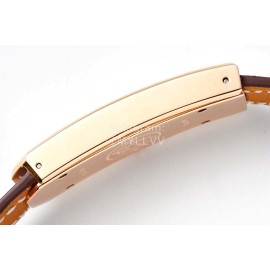 Hermes Kelly 2 Series Brown Leather Strap Sapphire Crystal Glass Watch