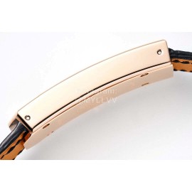 Hermes Kelly 2 Series Diamond Leather Strap Sapphire Crystal Glass Watch Black