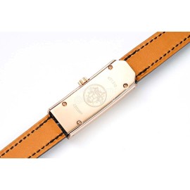 Hermes Kelly 2 Series Diamond Leather Strap Sapphire Crystal Glass Watch Black