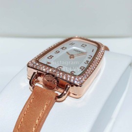 Galop D’Hermès Leather Strap Diamond Watch 