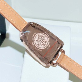 Galop D’Hermès Leather Strap Diamond Watch 