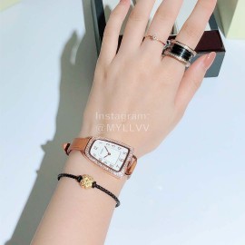 Galop D’Hermès Leather Strap Diamond Watch 