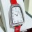Galop D’Hermès Leather Strap Diamond Watch Red