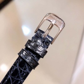 Galop D’Hermès Leather Strap Diamond Watch Black