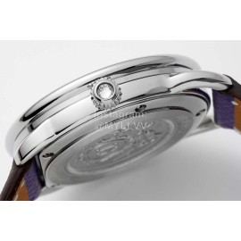 Hermes Arceau 34mm Round Dial Leather Strap Watch Purple