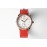Hermes Arceau 34mm Round Dial Leather Strap Diamond Watch Orange Red