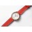 Hermes Arceau 34mm Round Dial Leather Strap Diamond Watch Orange Red