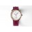 Hermes Arceau 34mm Round Dial Leather Strap Diamond Watch Wine Red