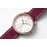 Hermes Arceau 34mm Round Dial Leather Strap Diamond Watch Wine Red