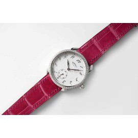 Hermes Arceau 34mm Round Dial Leather Strap Diamond Watch