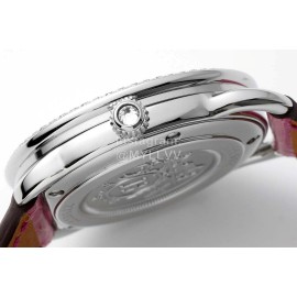 Hermes Arceau 34mm Round Dial Leather Strap Diamond Watch