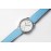 Hermes Arceau 34mm Round Dial Blue Leather Strap Diamond Watch