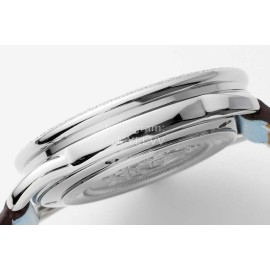 Hermes Arceau 34mm Round Dial Blue Leather Strap Diamond Watch