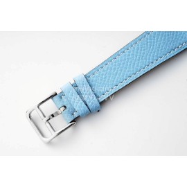 Hermes Arceau 34mm Round Dial Blue Leather Strap Diamond Watch