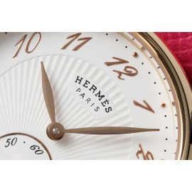 Hermes Arceau 34mm Round Dial Red Leather Strap Watch