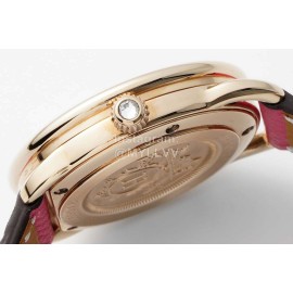 Hermes Arceau 34mm Round Dial Red Leather Strap Watch