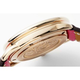 Hermes Arceau 34mm Round Dial Red Leather Strap Watch