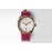 Hermes Arceau 34mm Round Dial Leather Strap Watch Purplish Red