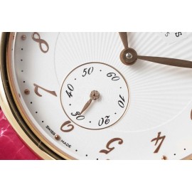 Hermes Arceau 34mm Round Dial Leather Strap Watch Purplish Red