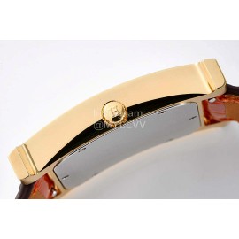 Hermes Bv Factory 316 Refined Steel Leather Strap Diamond Watch Brown