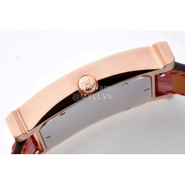 Hermes Bv Factory 316 Refined Steel Leather Strap Diamond Watch Red