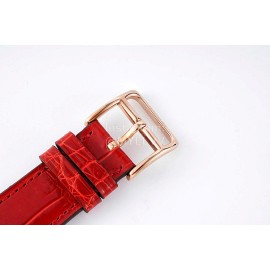 Hermes Bv Factory 316 Refined Steel Leather Strap Diamond Watch Red
