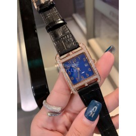 Hermes Cape Cod  Square Dial Diamond Watch Blue