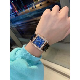 Hermes Cape Cod  Square Dial Diamond Watch Blue