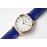 Slim D’Hermes Baton Pointer Leather Strap Watch Blue