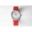 Slim D’Hermes Baton Pointer Leather Strap Watch Red