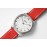 Slim D’Hermes Baton Pointer Leather Strap Watch Red