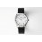 Slim D’Hermes Baton Pointer Leather Strap Watch Black