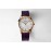 Slim D’Hermes Baton Pointer Leather Strap Watch Purple