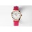Slim D’Hermes Baton Pointer Leather Strap Watch Rose Red