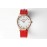 Slim D’Hermes Baton Pointer Red Leather Strap Watch