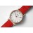 Slim D’Hermes Baton Pointer Red Leather Strap Watch
