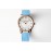 Slim D’Hermes Baton Pointer Blue Leather Strap Watch