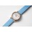 Slim D’Hermes Baton Pointer Blue Leather Strap Watch