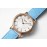 Slim D’Hermes Baton Pointer Blue Leather Strap Watch