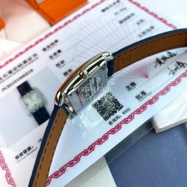 Hermes Cape Cod Series Leather Strap 316l Refined Steel Watch Navy