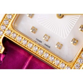 Hermes Bv Factory Heure H Gold 316 Refined Steel Leather Strap Watch