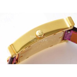 Hermes Bv Factory Heure H Gold 316 Refined Steel Leather Strap Watch