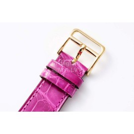 Hermes Bv Factory Heure H Gold 316 Refined Steel Leather Strap Watch