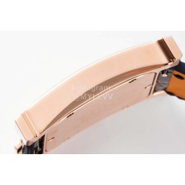 Hermes Bv Factory Heure H Leather Strap Watch Black