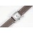 Hermes Bv Factory Diamond Square Dial Leather Strap Watch