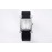 Hermes Bv Factory Diamond Square Dial Leather Strap Watch Black