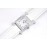 Hermes Bv Factory Diamond Square Dial Leather Strap Watch White