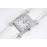 Hermes Bv Factory Diamond Square Dial Leather Strap Watch White