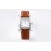 Hermes Bv Factory Diamond Square Dial Leather Strap Watch Brown